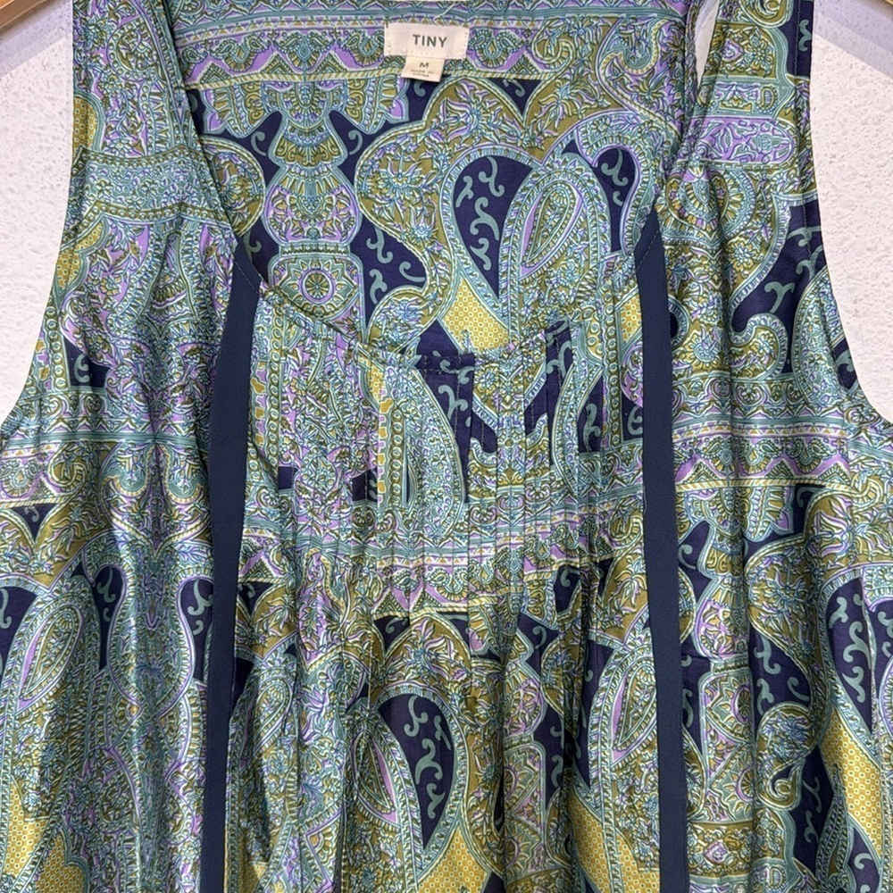 Anthropologie Tiny Medium dark green tier romantic dress size medium - Picture 4 of 5
